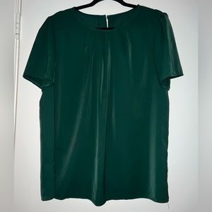 Large dark green office blouse